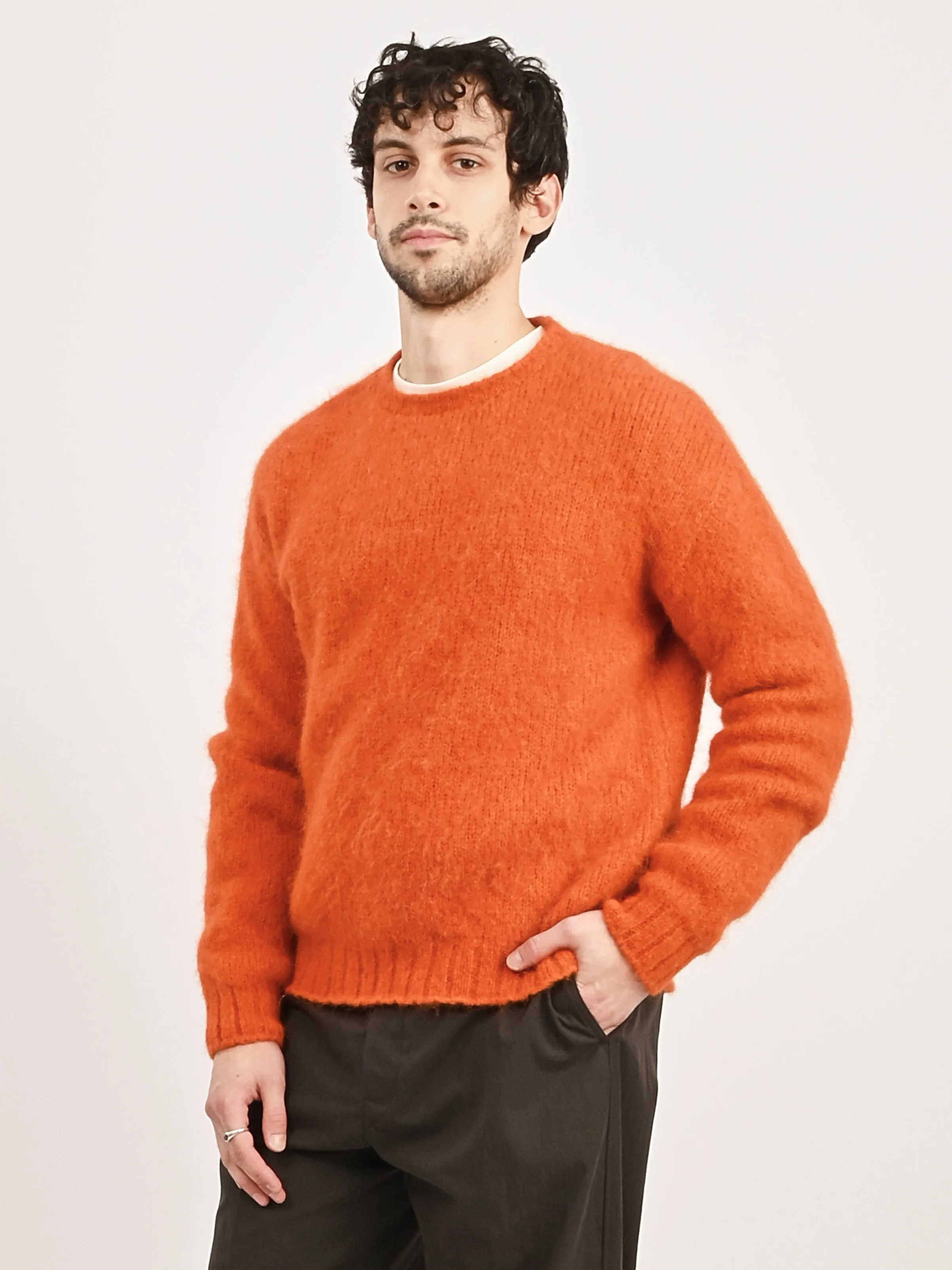 Orange Shaggy Alpaguan Crewneck