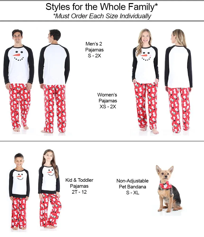 Our Family Pjs Holiday Family Matching Winter Fleece Snowman Pajama Sets