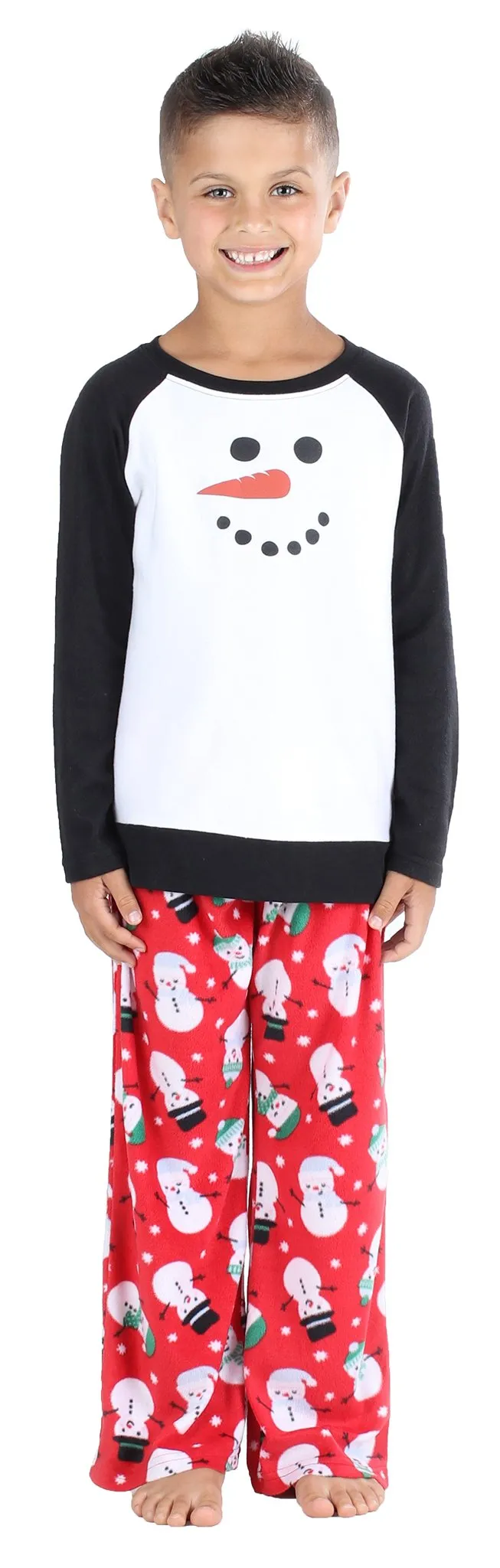 Our Family Pjs Holiday Family Matching Winter Fleece Snowman Pajama Sets