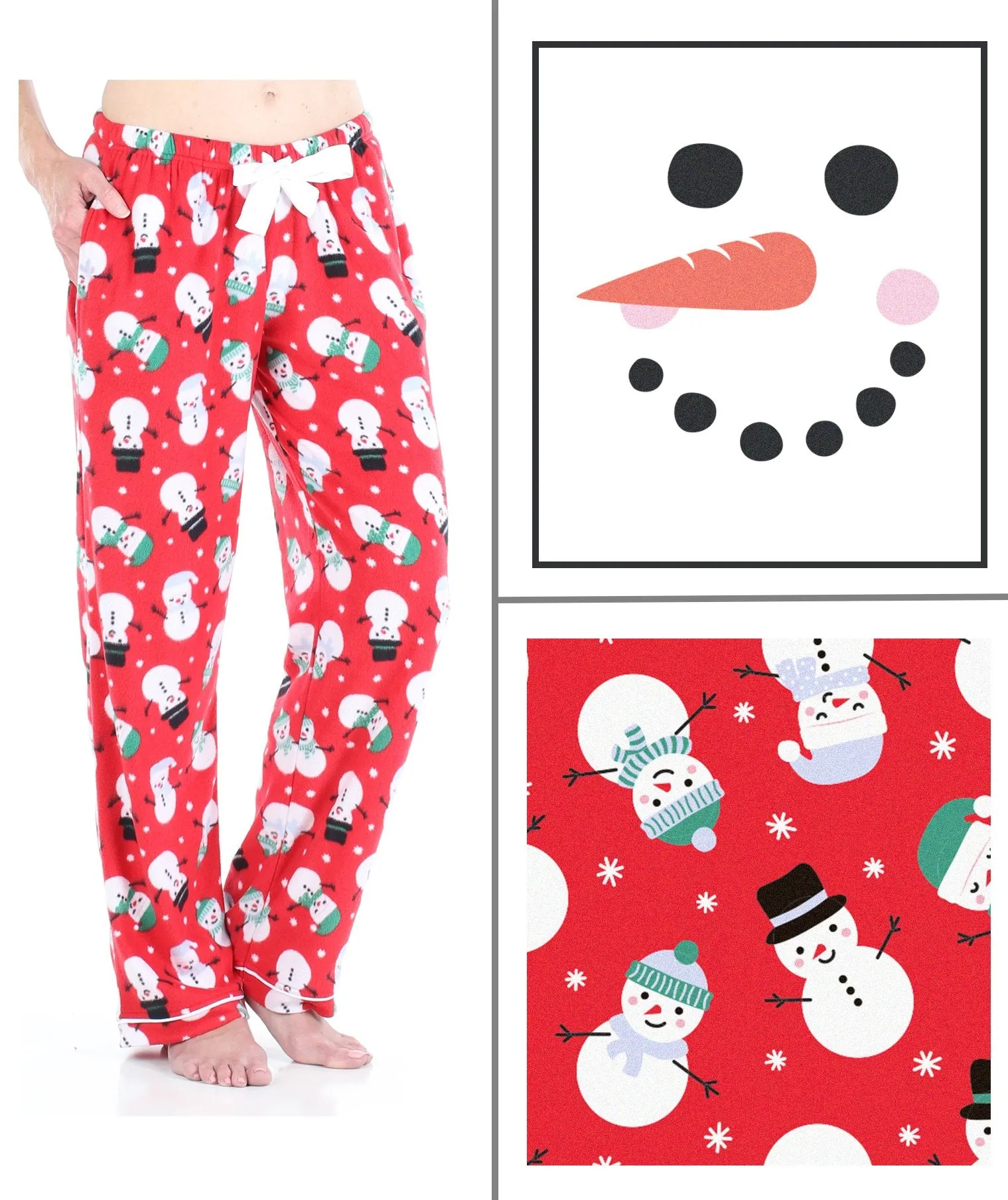 Our Family Pjs Holiday Family Matching Winter Fleece Snowman Pajama Sets