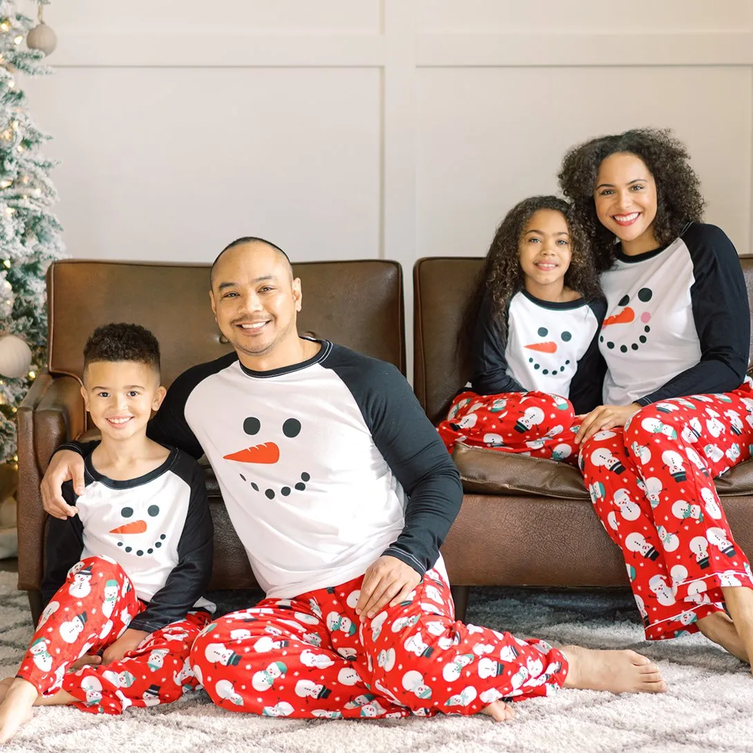 Our Family Pjs Holiday Family Matching Winter Fleece Snowman Pajama Sets