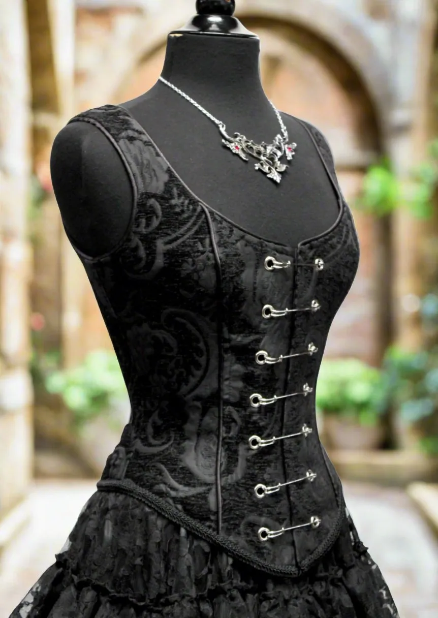 PIN BODICE - BLACK TAPESTRY