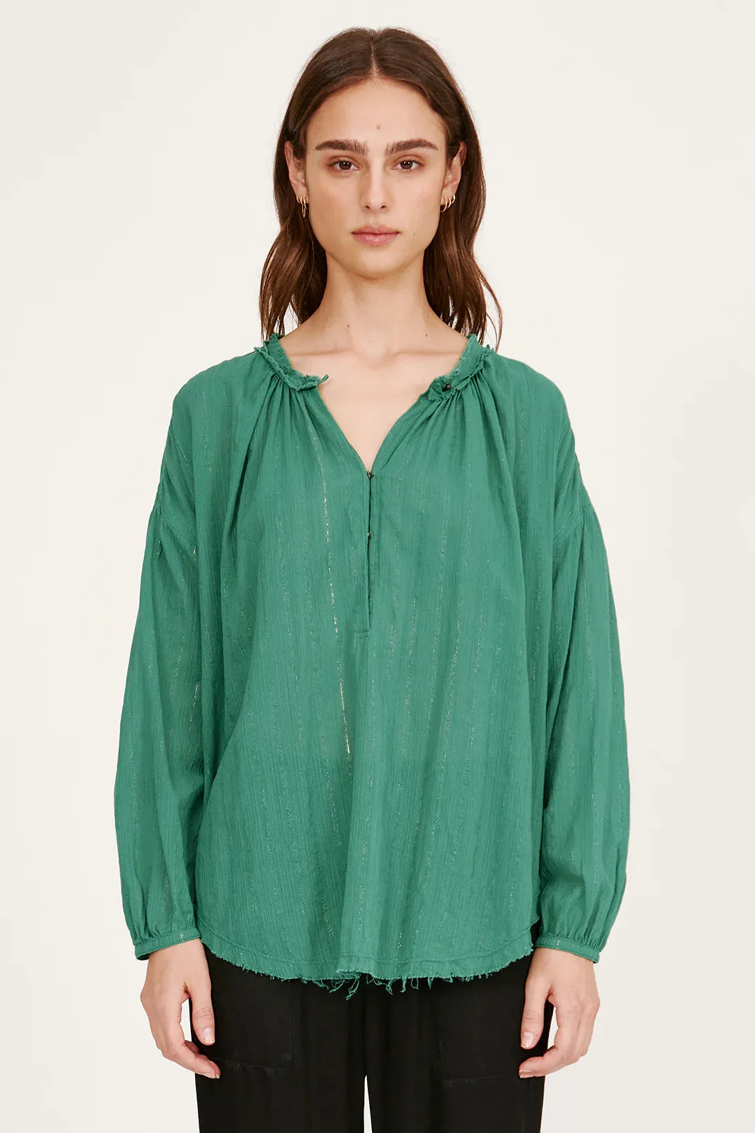 Poet Blouse in Jade