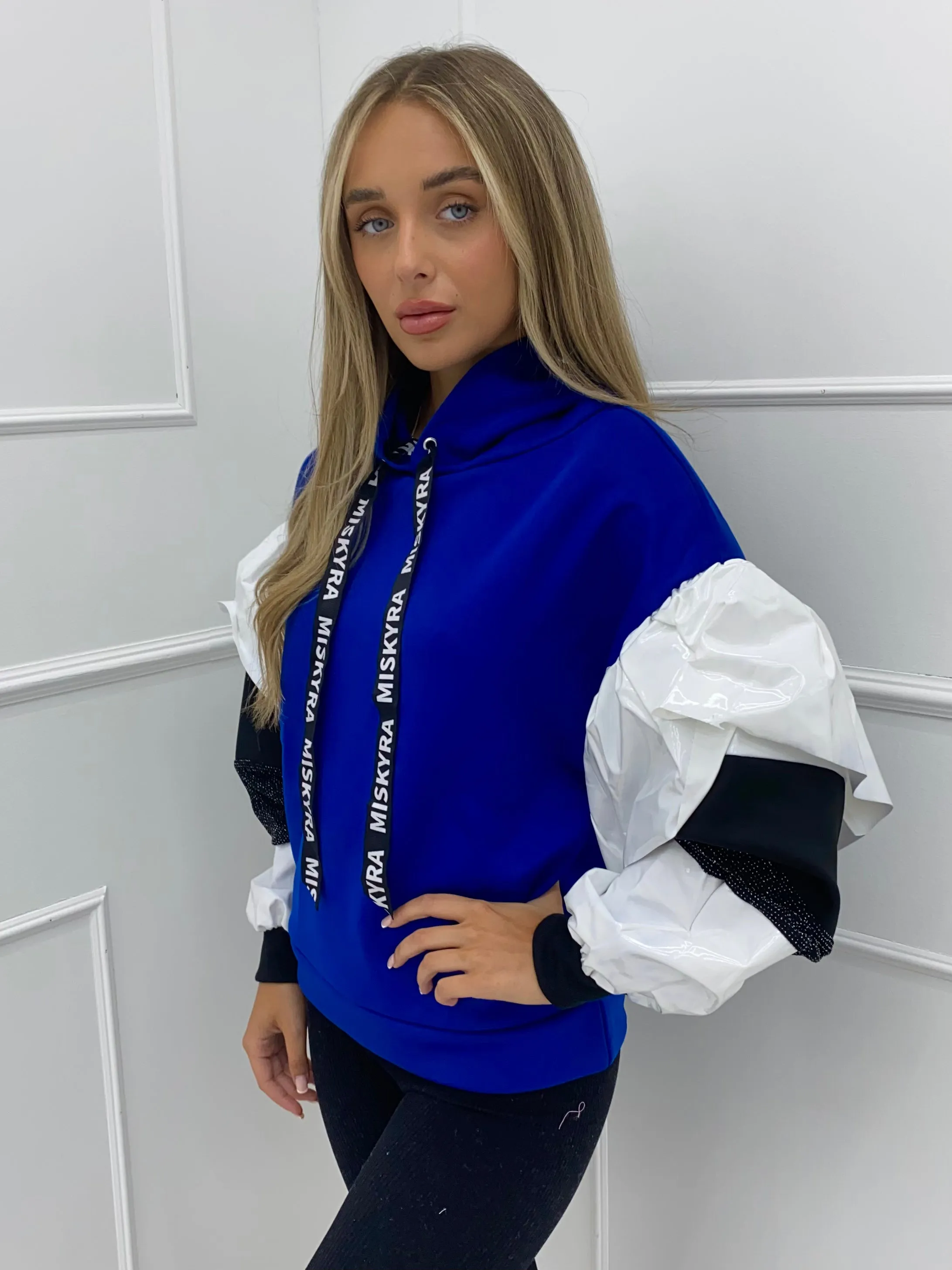 PVC Sleeve Hoodie - Royal Blue