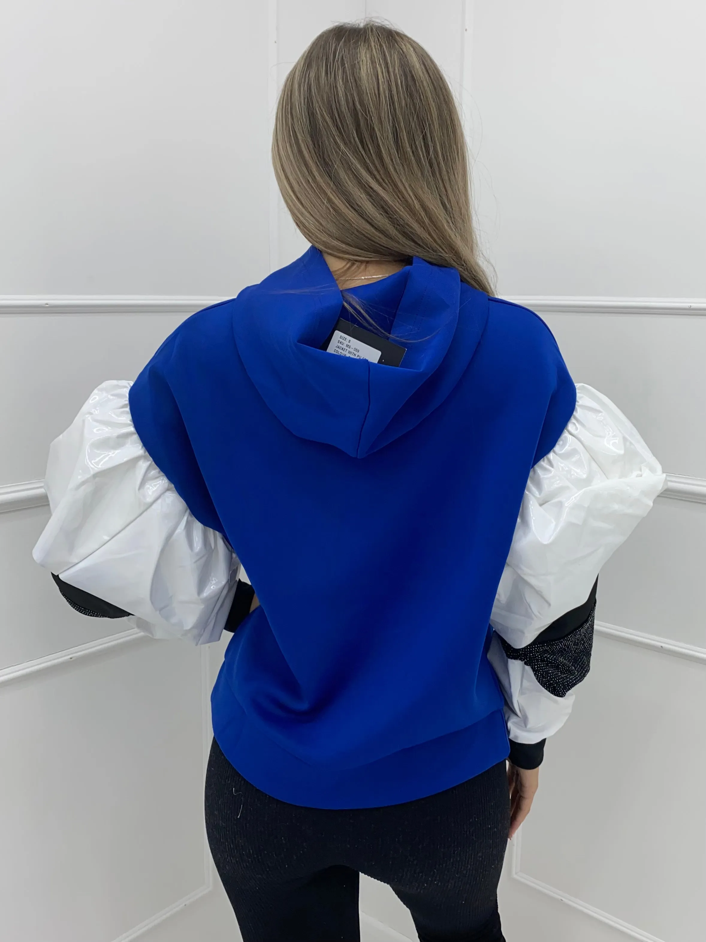 PVC Sleeve Hoodie - Royal Blue