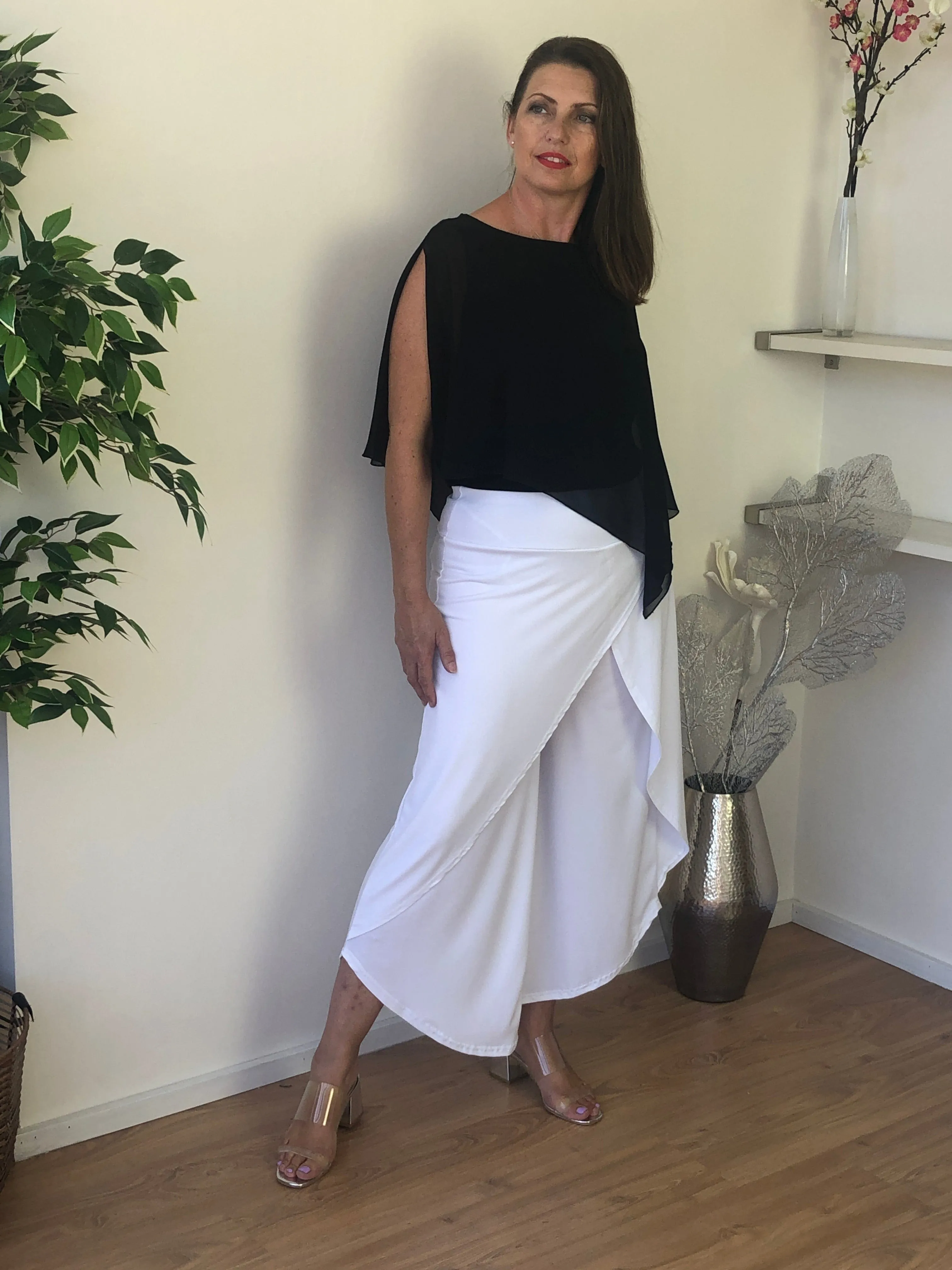 Pyrmont White Layered Pants