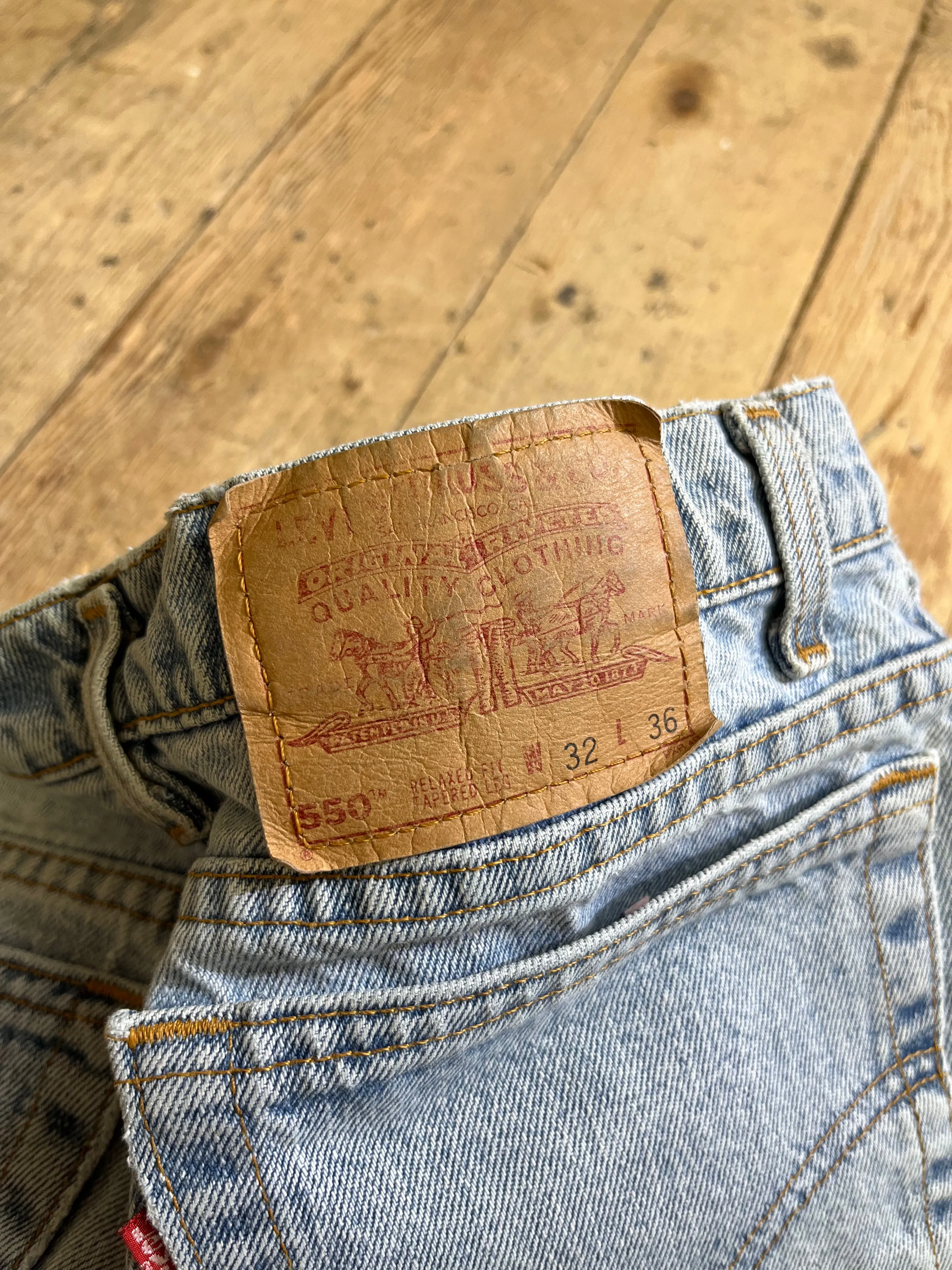 Rare 1980s-1990s 550 Light-Wash Denim Jeans by LEVI'S