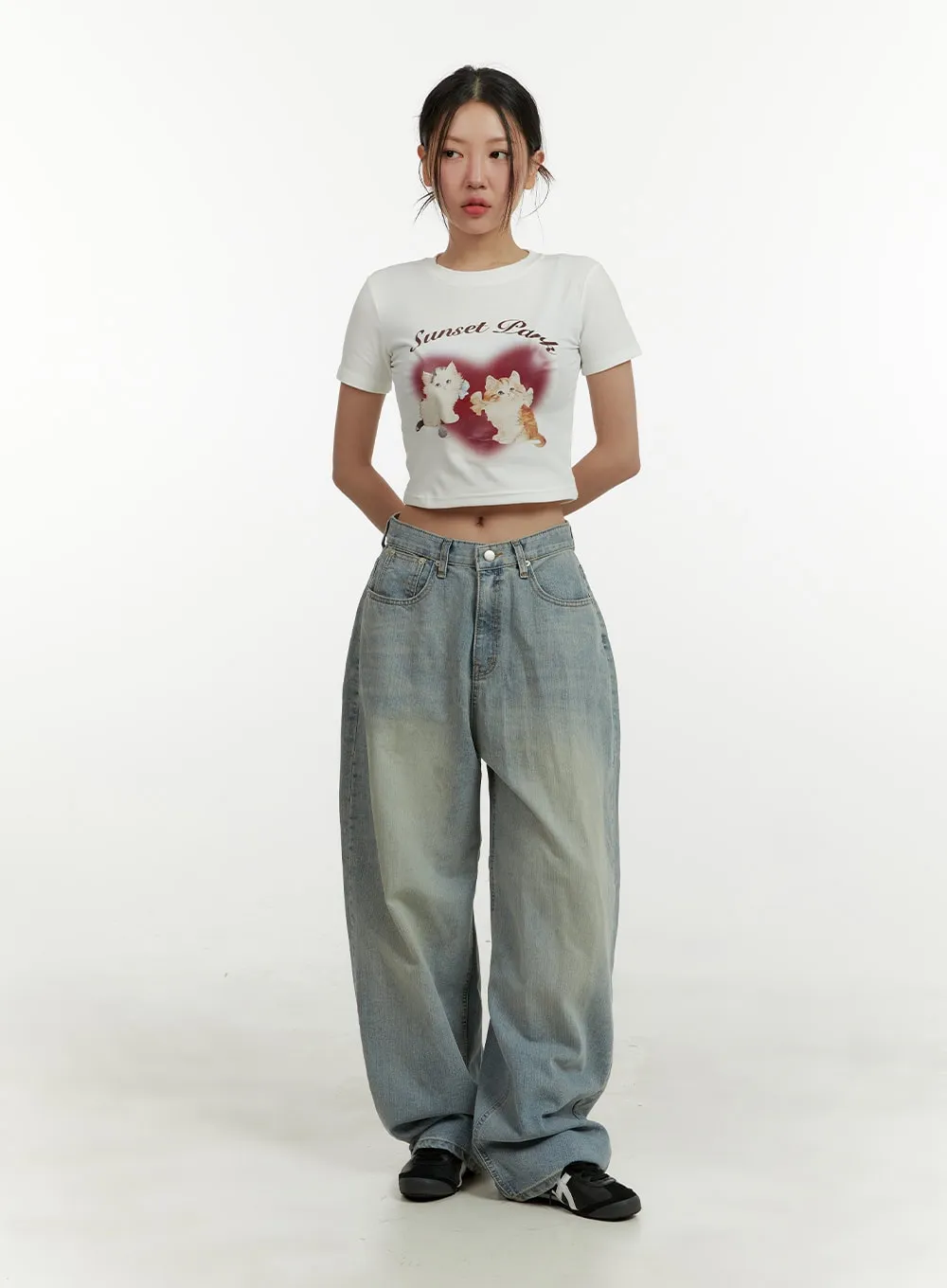 Relaxed Baggy Washed Jeans CY408