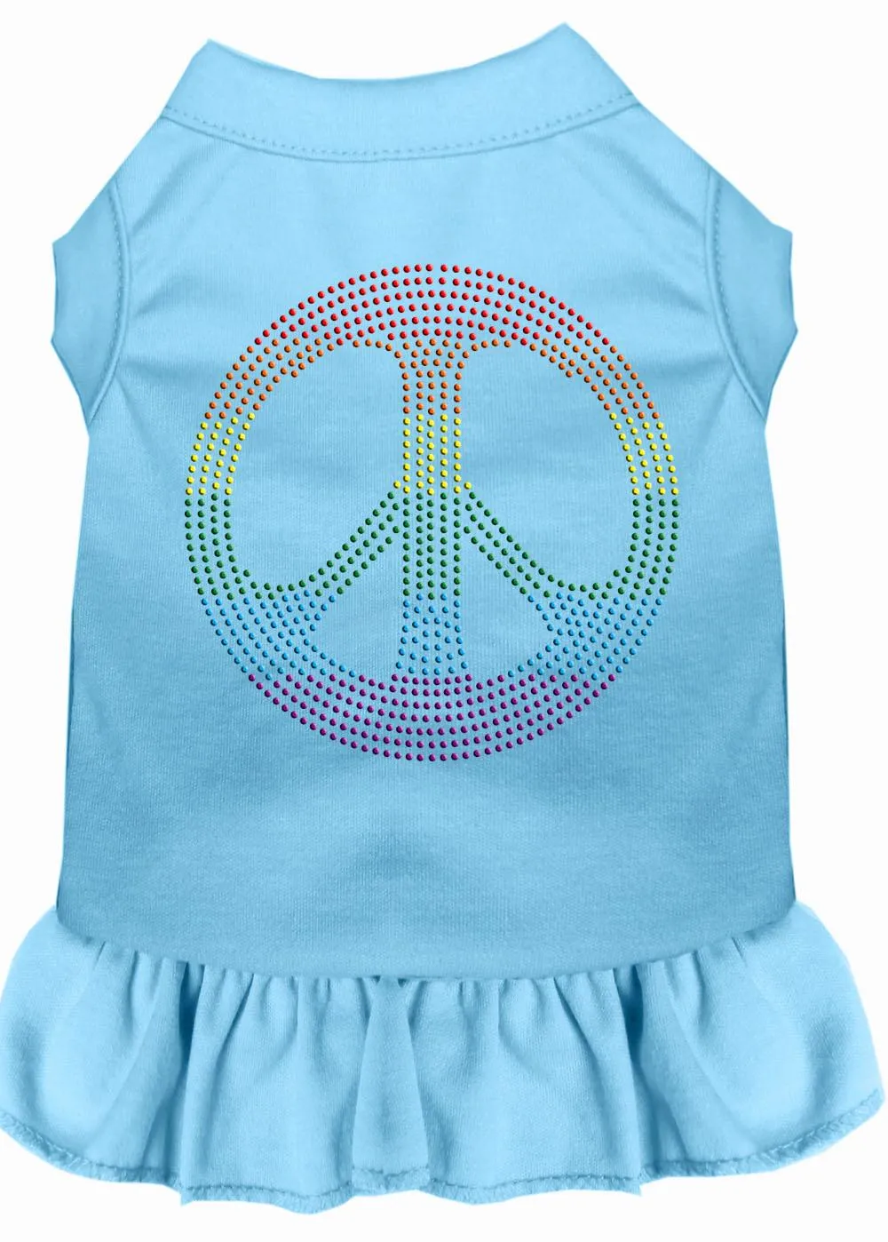 Rhinestone Rainbow Peace Dress Baby Blue Med (12)