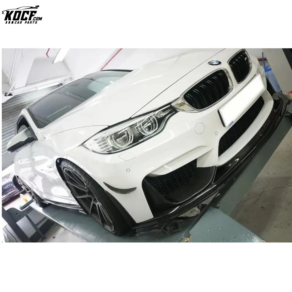 RZA style Carbon Fiber Front bumper Canards Winglet For BMW F80 M3 F82 F83 M4