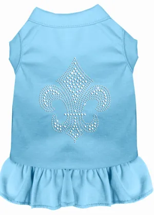 Silver Fleur De Lis Rhinestone Dress Baby Blue Sm (10)