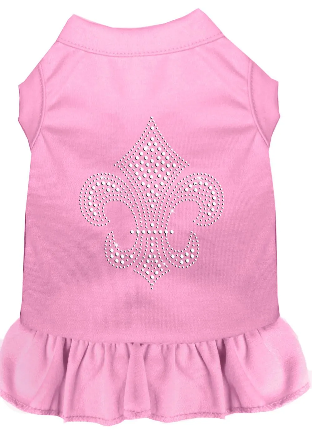 Silver Fleur De Lis Rhinestone Dress Light Pink Xl (16)