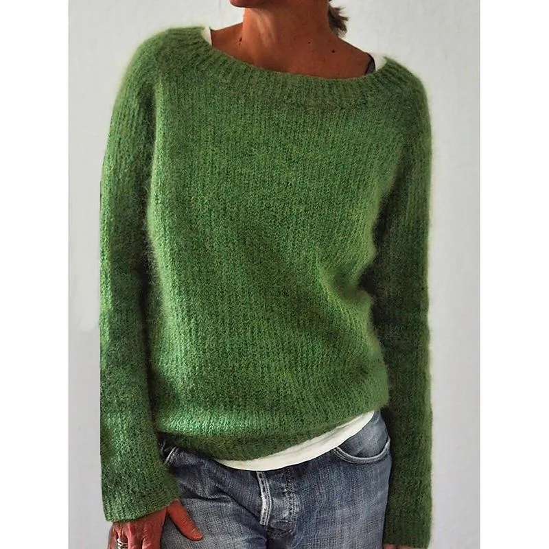 Solid Knitted Plus Size Pullovers Jumpers Sweaters