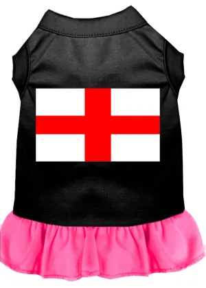 St. Georges Cross Screen Print Dress Black With Bright Pink Xl (16)