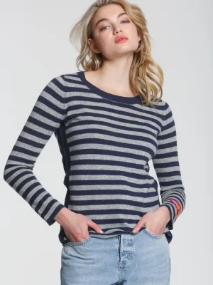 Striped Heart Scoop - Navy