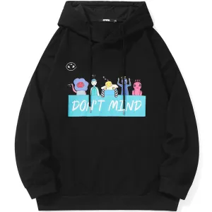 Stylish Contrast Color Cartoon Print Hoodies