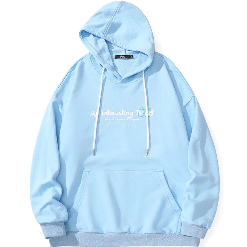 Stylish Plain Cartoon TV Print Hoodies