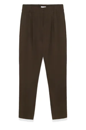 Teri Trouser: Crepe De Chine Tapered Pants