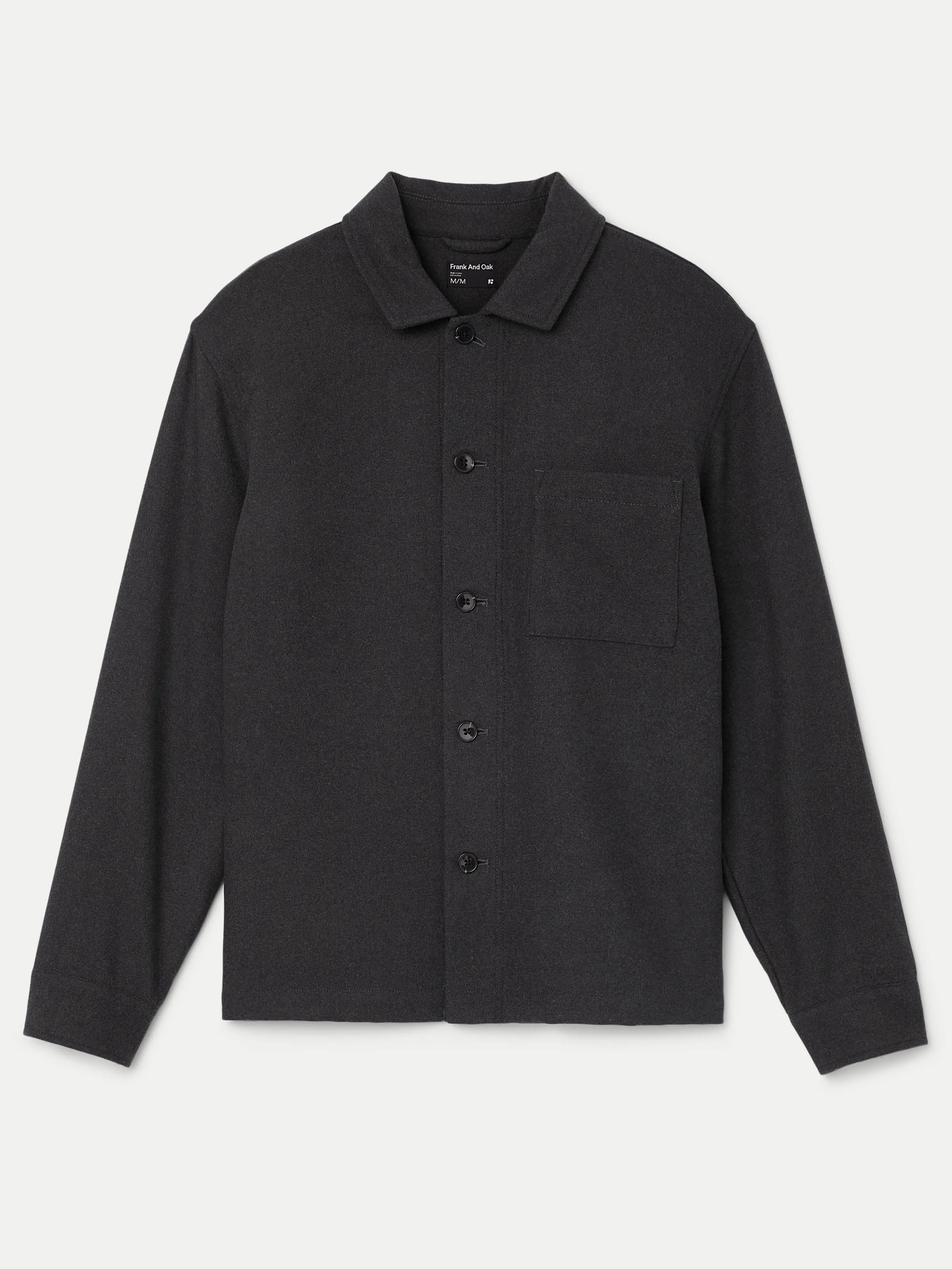 The Wool Blend Overshirt  in Storm Grey