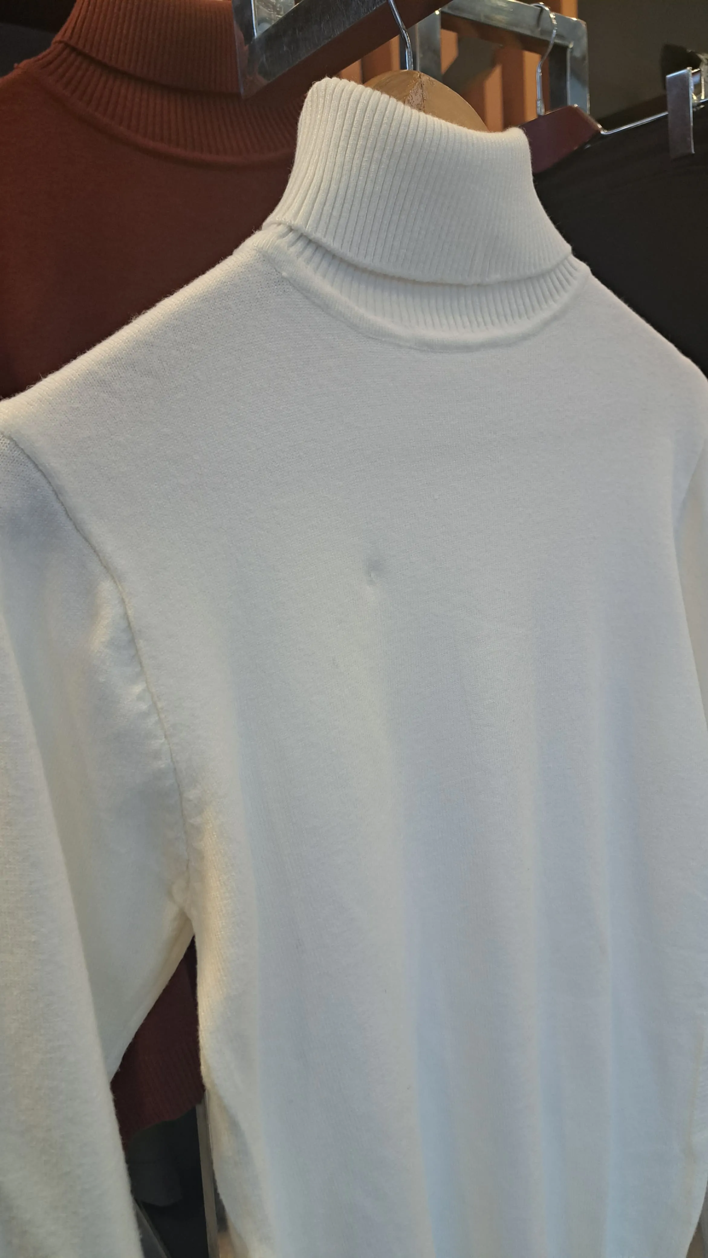 White Turtle Neck Sweaters (High Neck)