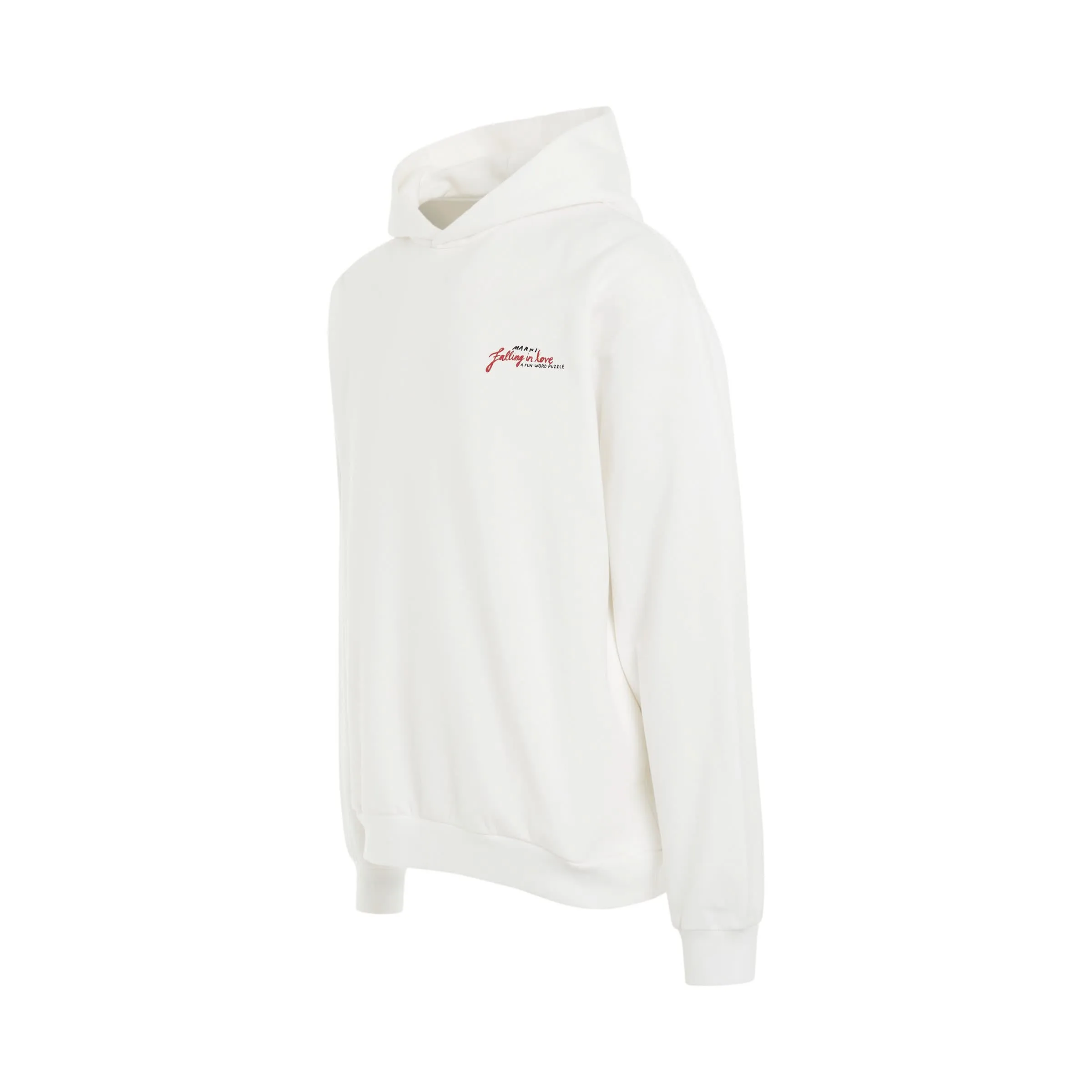 Word Puzzle Logo Hoodie in Stone White