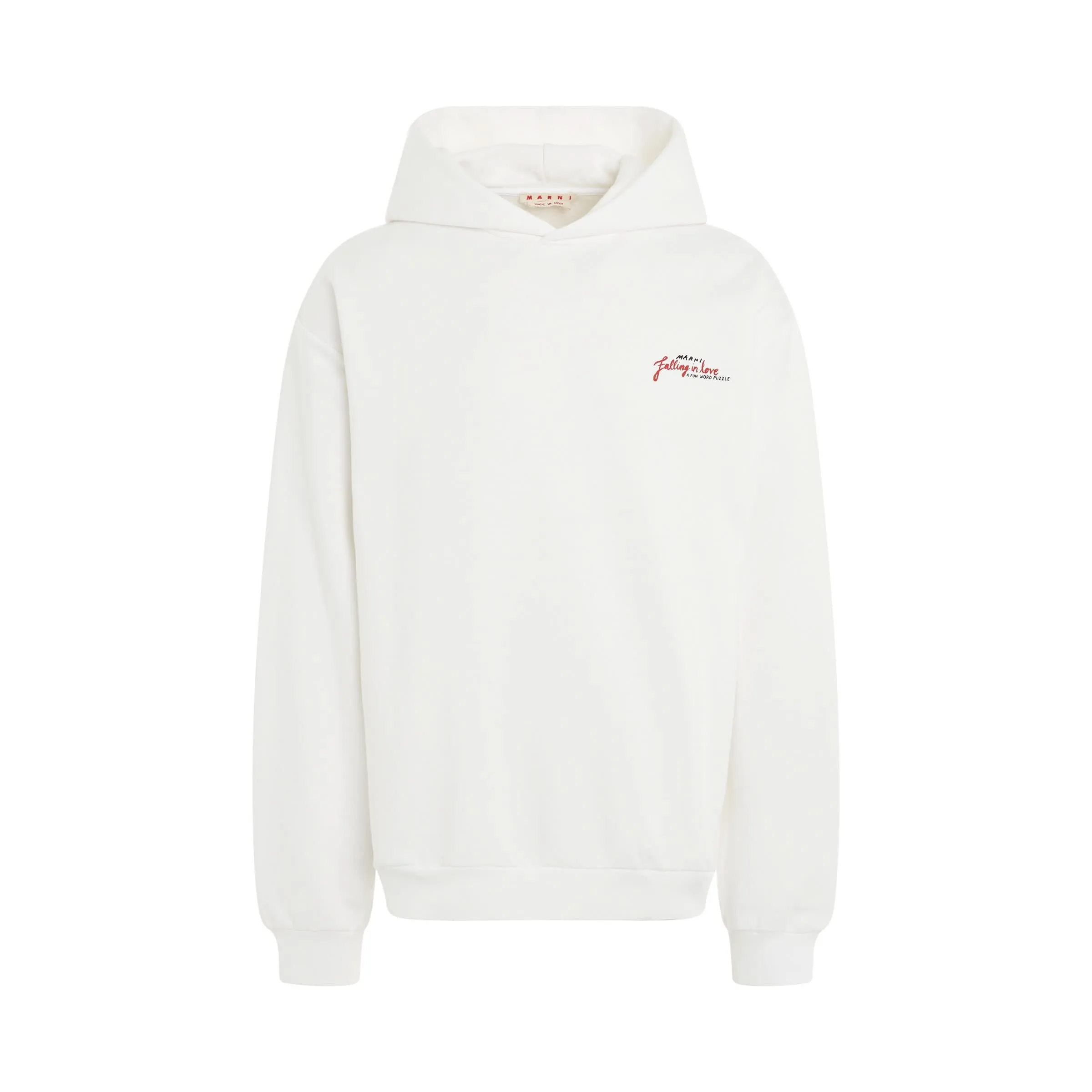 Word Puzzle Logo Hoodie in Stone White